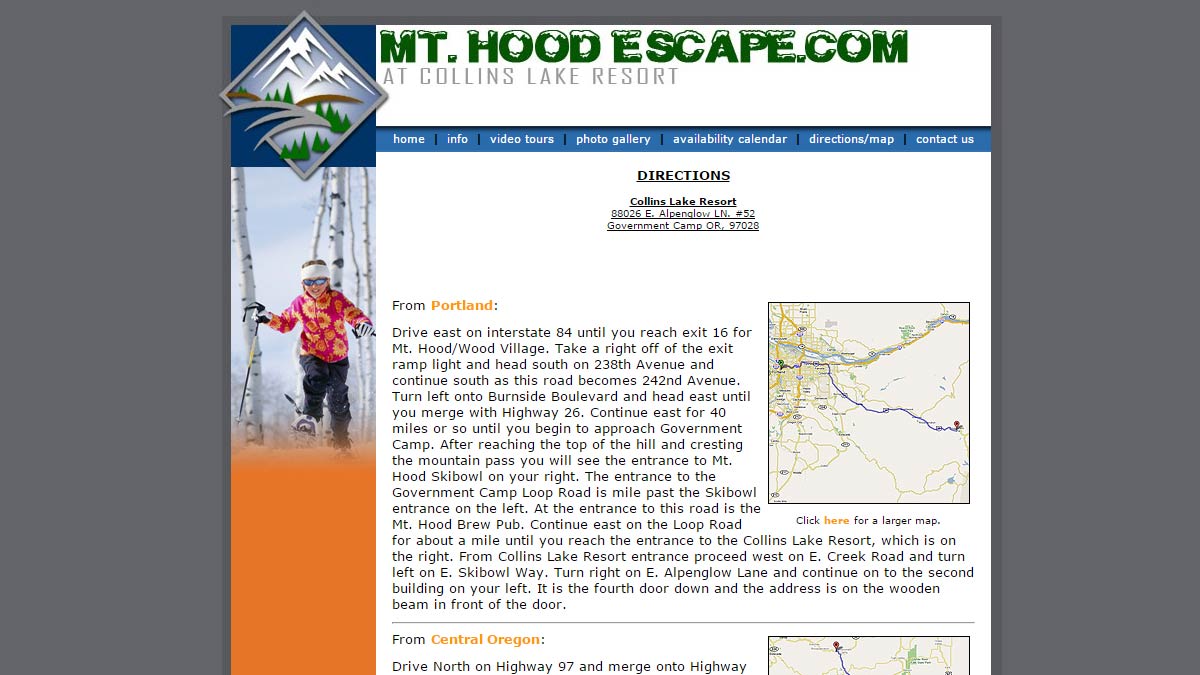 Mt. Hood Escape - Website