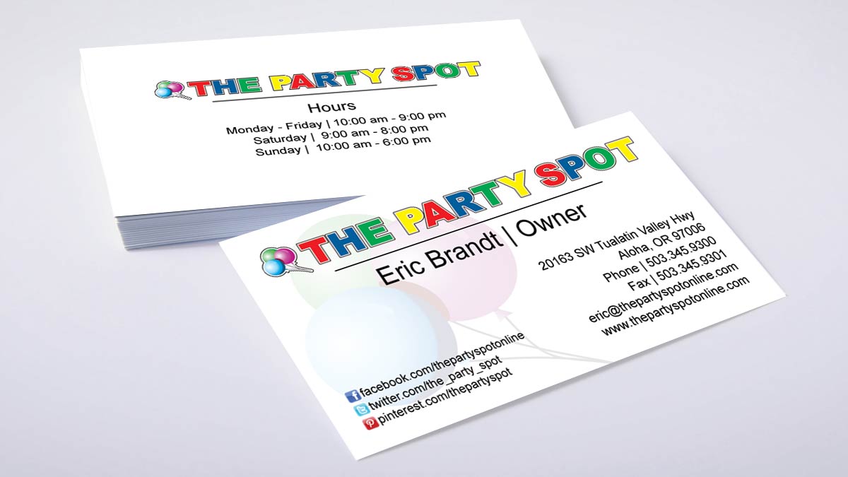 The Party Spot - Business Card